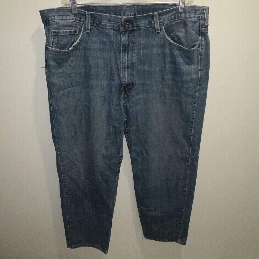 Levi's 550 Jeans Mens 44x30 Blue Relaxed Straight Rigid Denim Pants Medium Wash